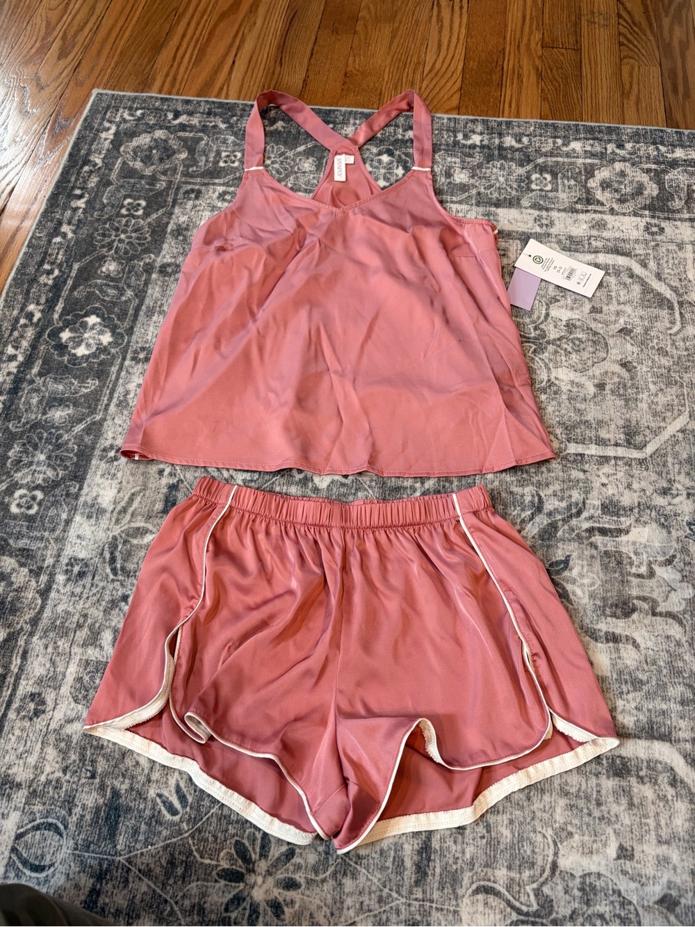Racerback Sleep Tank & Trim Short Set - Dusty Rose